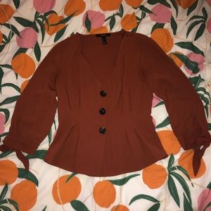 Fitted Burnt Orange Blouse